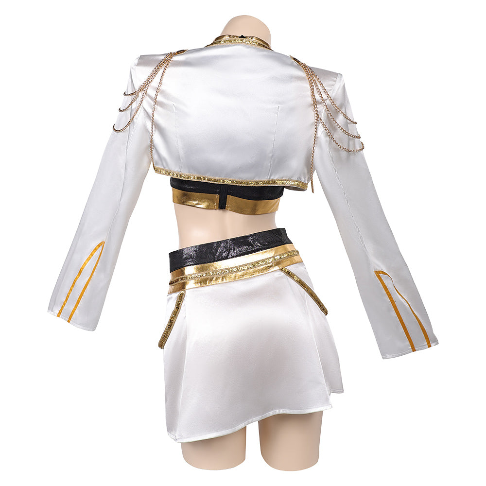 Huntix Golden Zoey weiß Kostüm KPOP Demon Hunters Zoey Cosplay Outfits