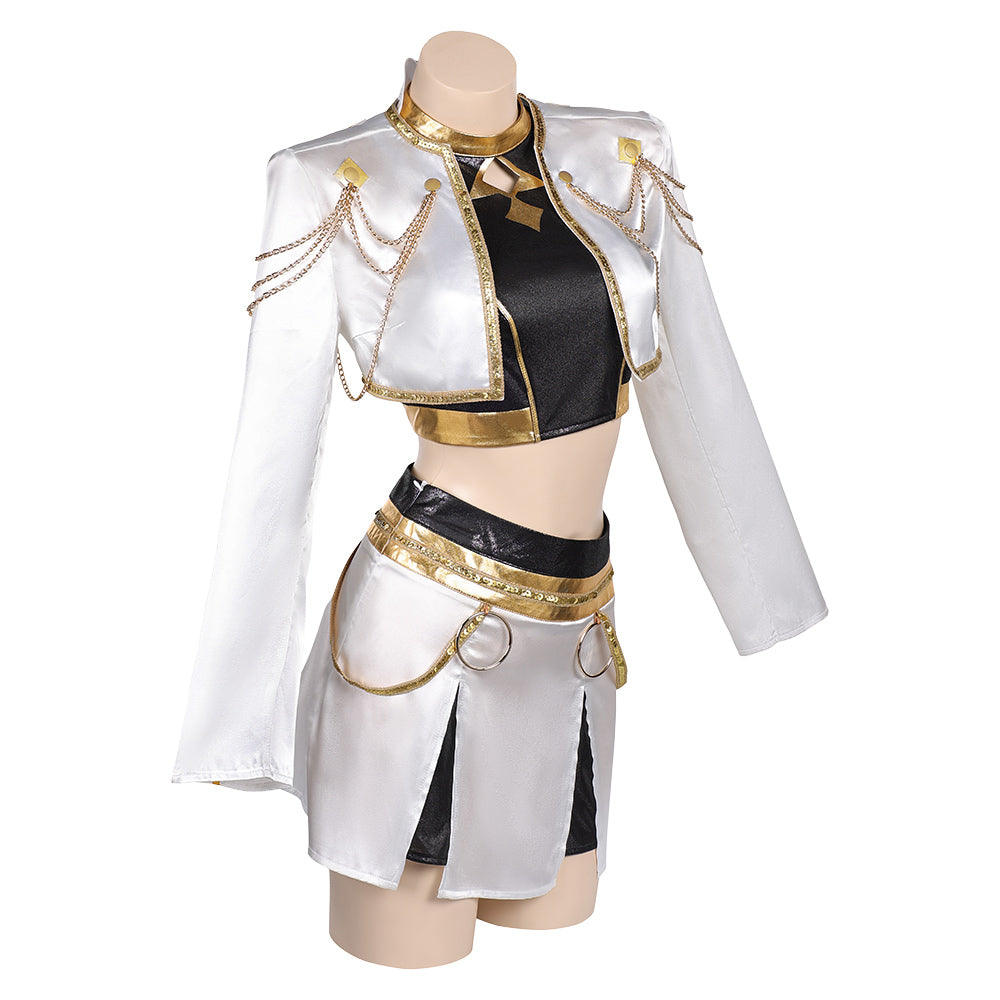 Huntix Golden Zoey weiß Kostüm KPOP Demon Hunters Zoey Cosplay Outfits