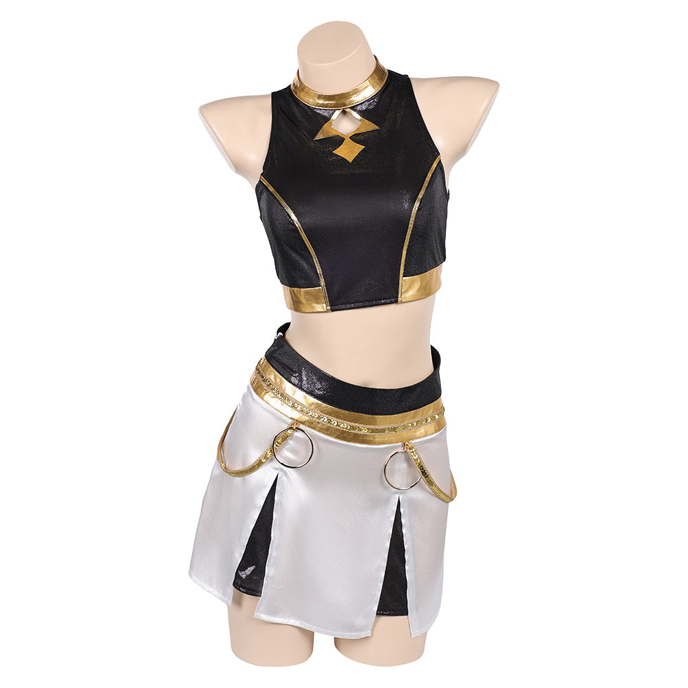 Huntix Golden Zoey weiß Kostüm KPOP Demon Hunters Zoey Cosplay Outfits
