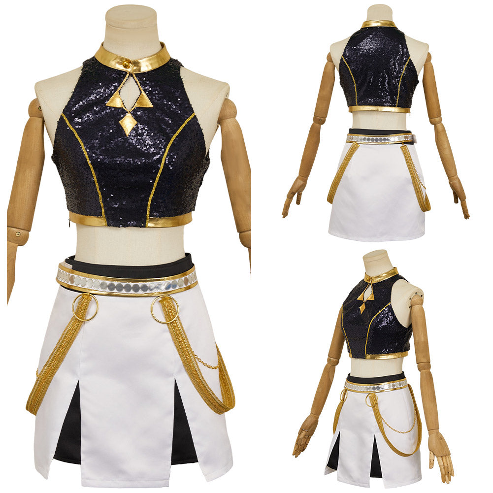 Huntrix Zoey Golden schwarz Kostüm Kpop Demon Hunters Mira Cosplay Outfits