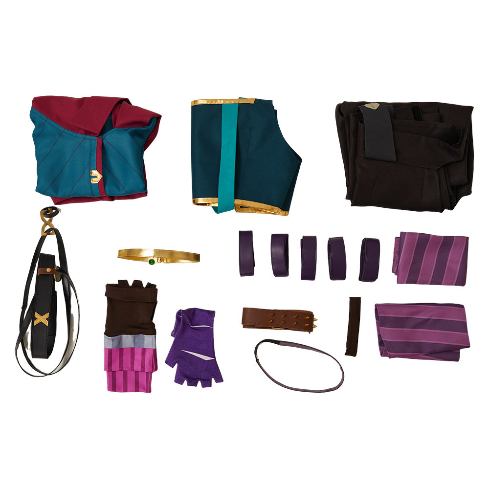 Jinx blau Kostüm Set 2024 Arcane: League of Legends Jinx Cosplay Outfits