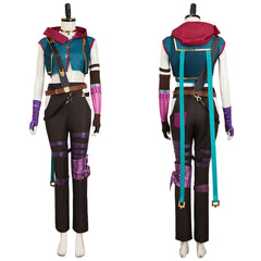 Jinx blau Kostüm Set 2024 Arcane: League of Legends Jinx Cosplay Outfits