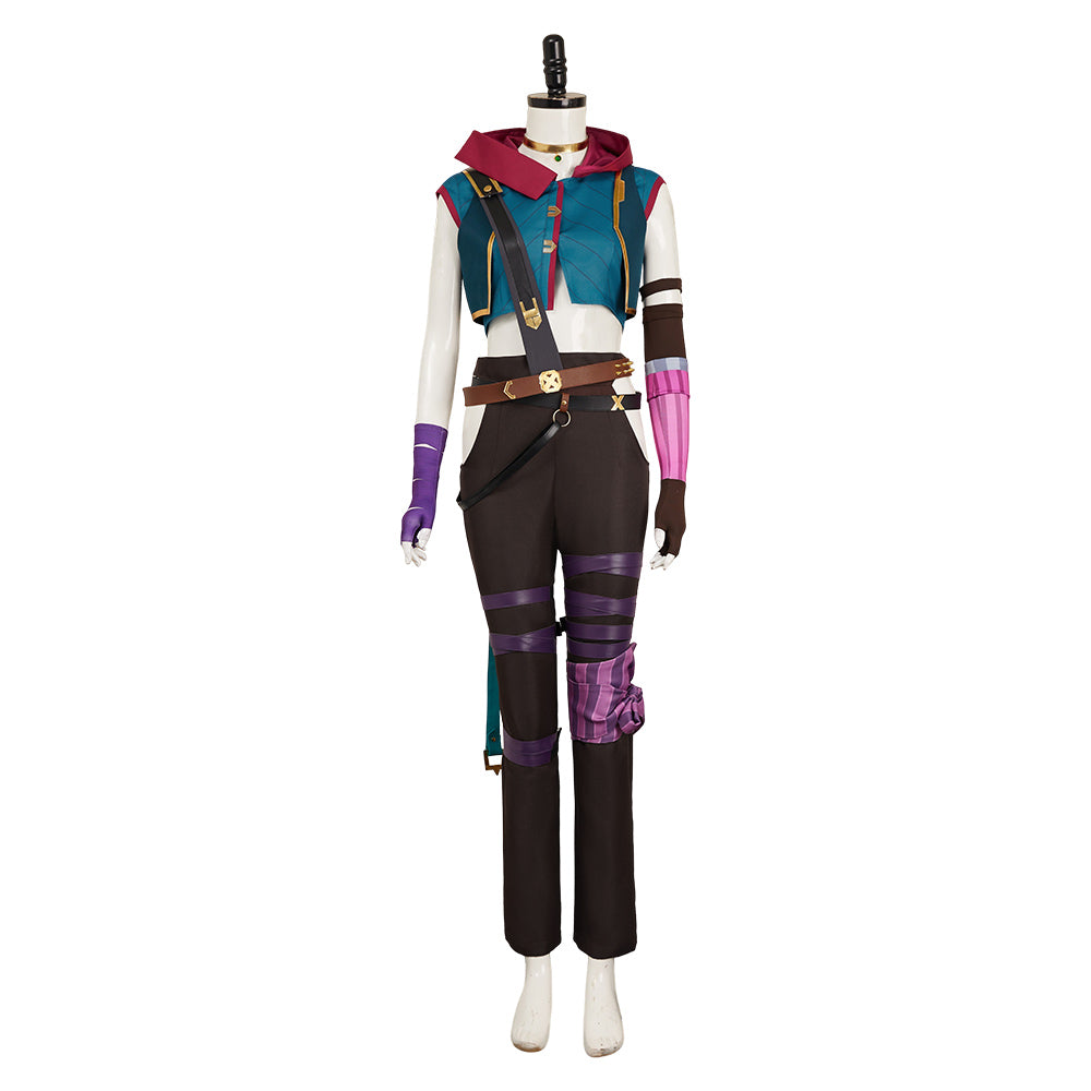 Jinx blau Kostüm Set 2024 Arcane: League of Legends Jinx Cosplay Outfits