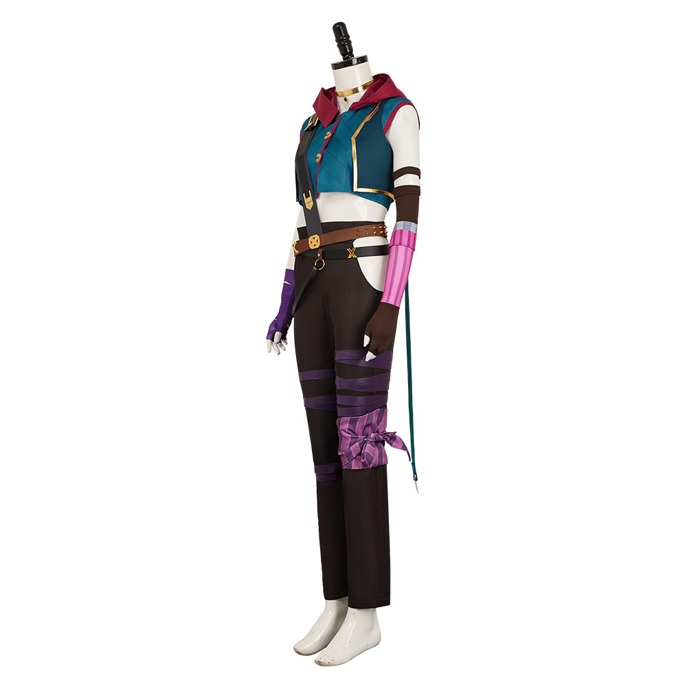 Jinx blau Kostüm Set 2024 Arcane: League of Legends Jinx Cosplay Outfits