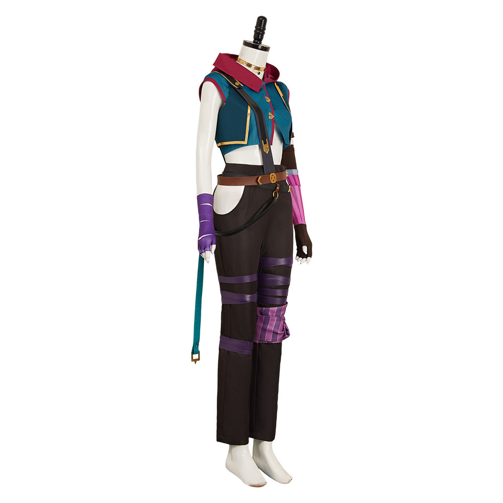 Jinx blau Kostüm Set 2024 Arcane: League of Legends Jinx Cosplay Outfits