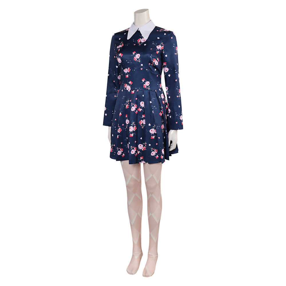 Joker 2024 Joker: Folie à Deux Harley Quinn blaues Kleid Cosplay Kostüm Set