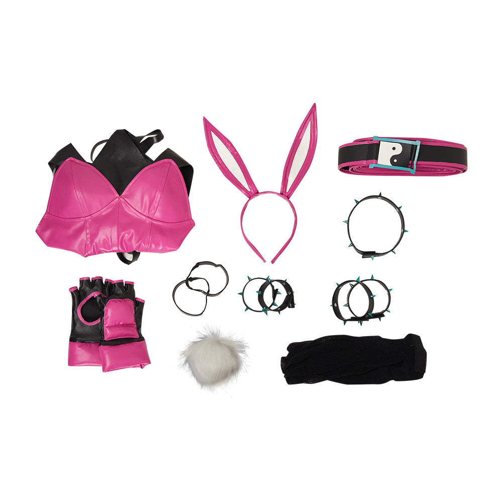 Juri Han Bunny Girl Jumpsuit Street Fighter Juri Han Cosplay Kostüm