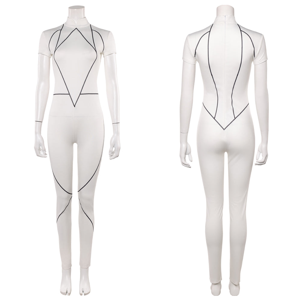 Kali Prasad weiß Jumpsuit Stranger Things Kali Cosplay Outfit
