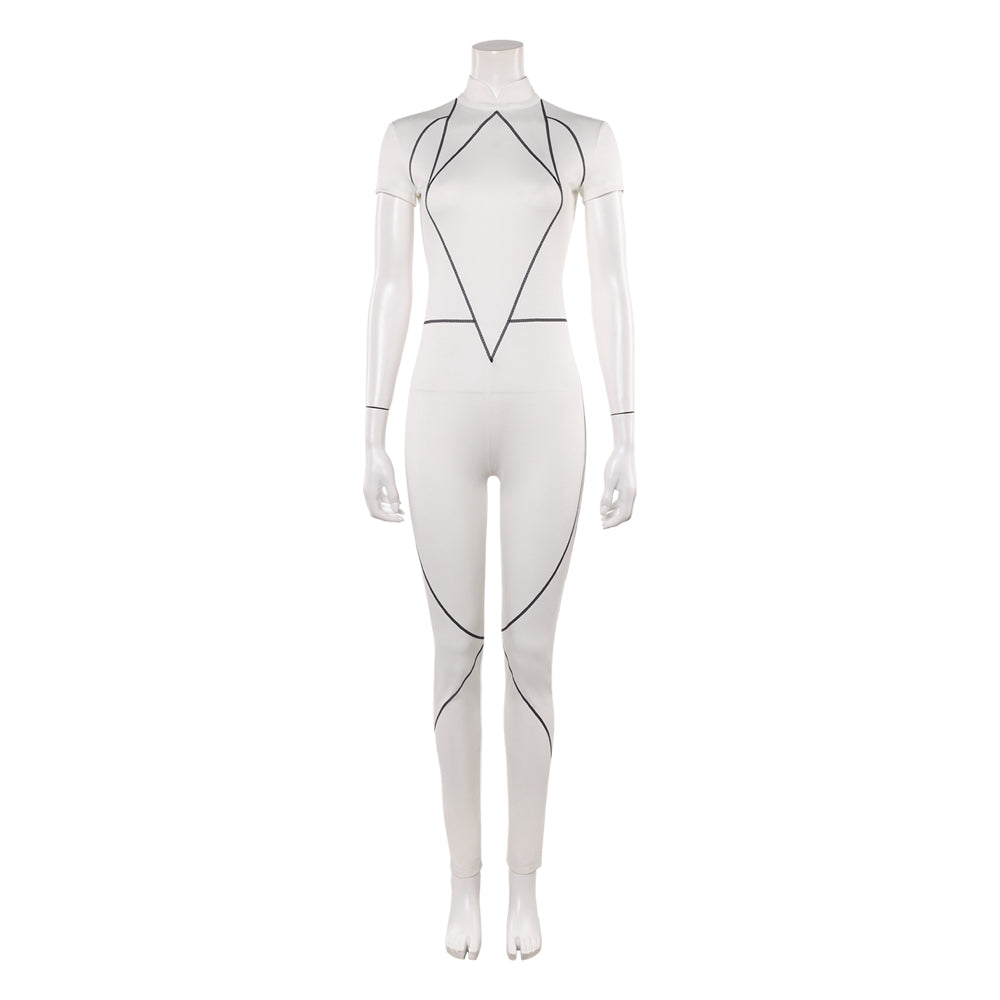 Kali Prasad weiß Jumpsuit Stranger Things Kali Cosplay Outfit