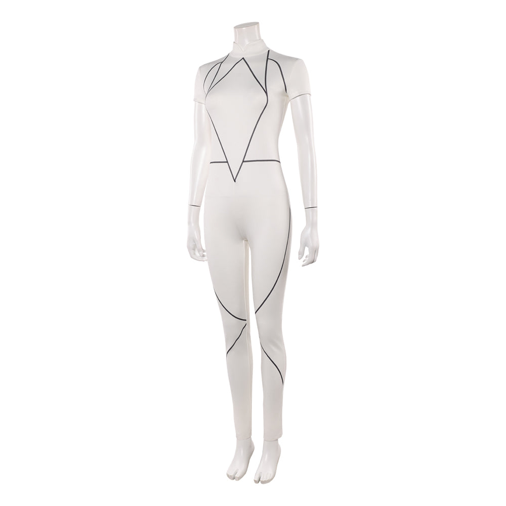 Kali Prasad weiß Jumpsuit Stranger Things Kali Cosplay Outfit