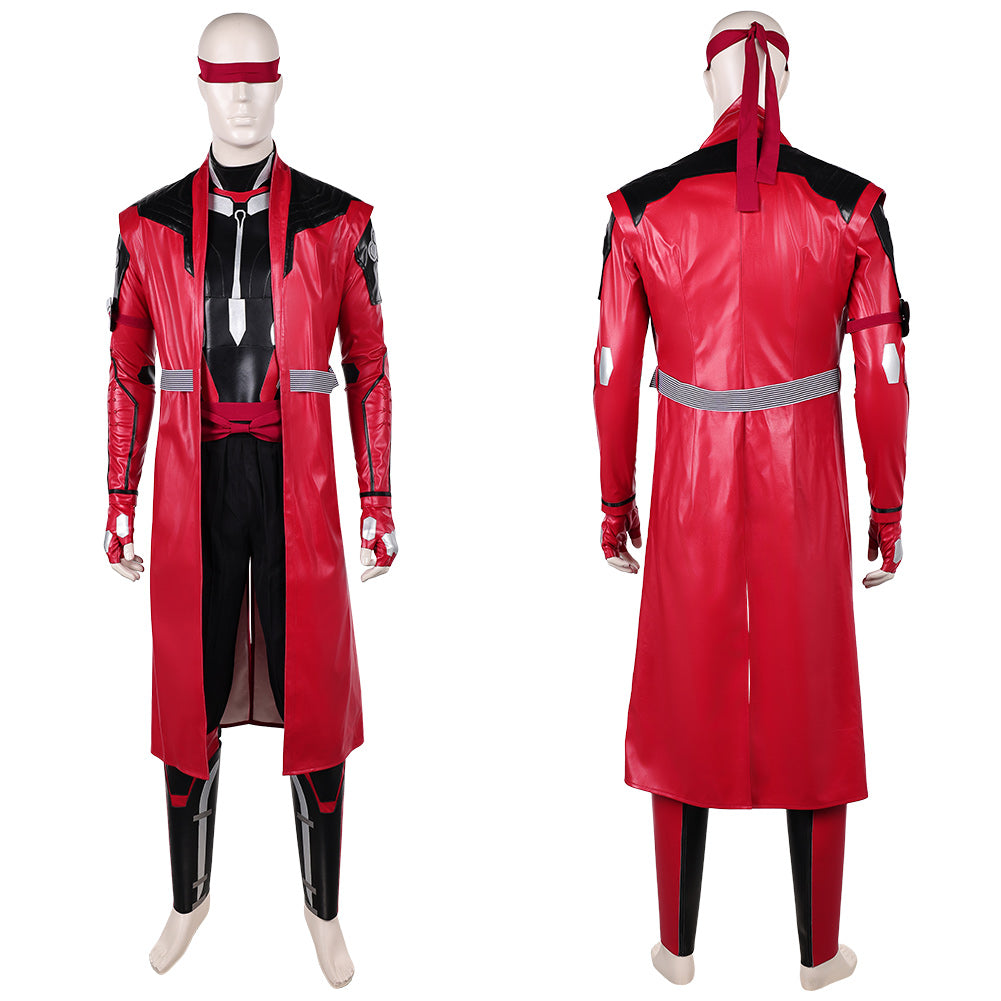 Kenshi rot Kostüm Set Mortal Kombat Film Kenshi Takahashi Cosplay Outfit