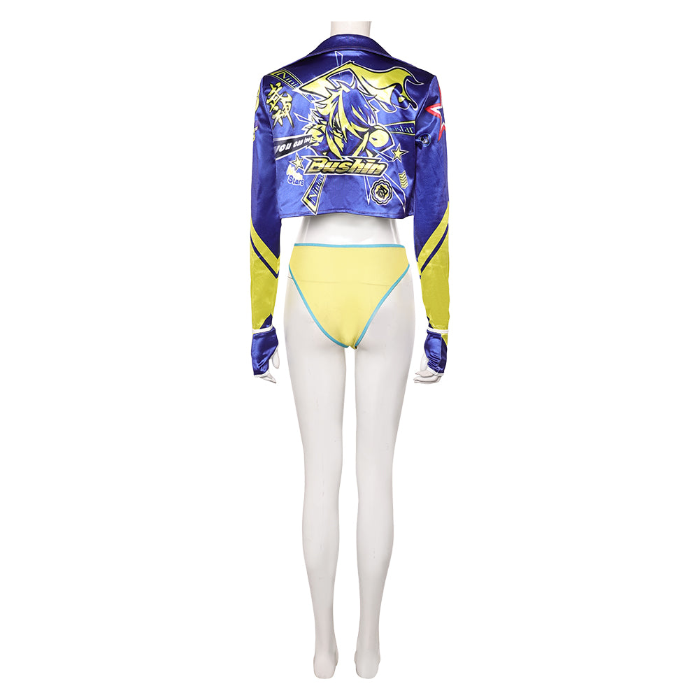 Kimberly Jackson blau Kostüm Set Street Fighter Kimberly Cosplay Outfits