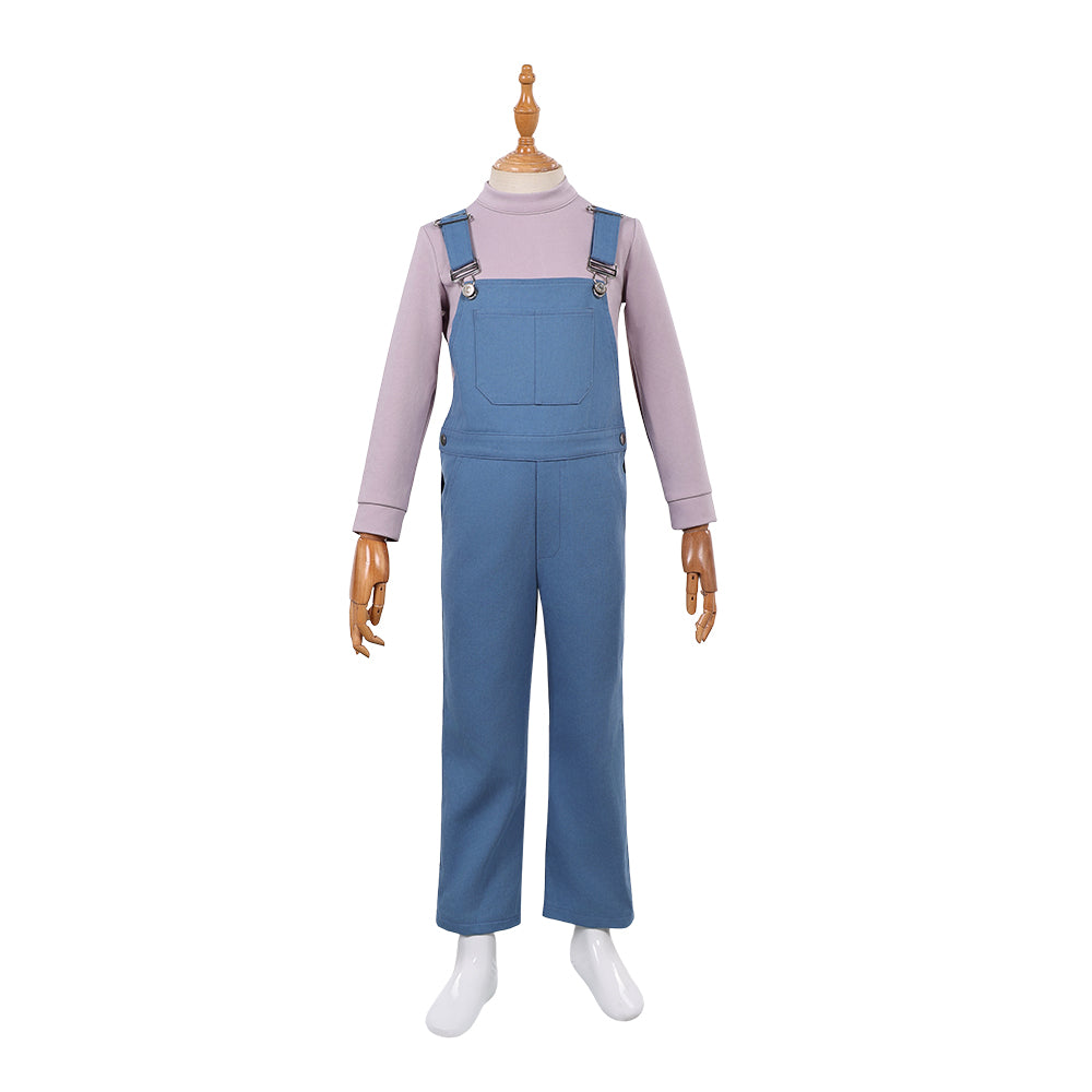 Kinder Jane Hopper blau Kostüm Set Stranger Things Eleven Cosplay Outfit