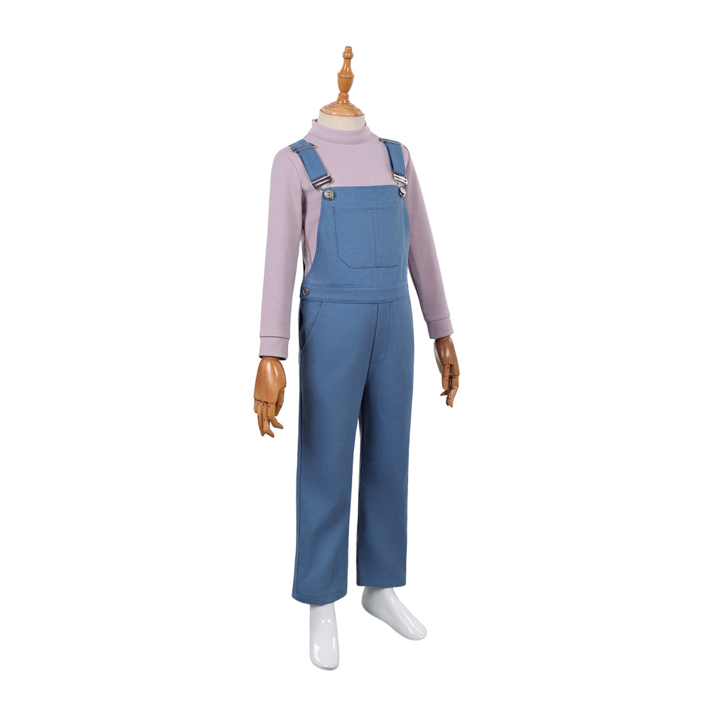 Kinder Jane Hopper blau Kostüm Set Stranger Things Eleven Cosplay Outfit