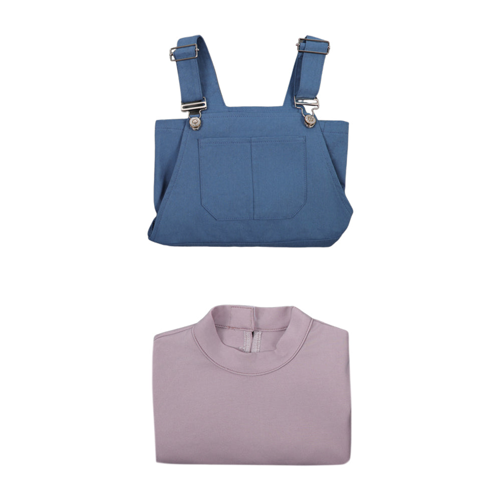 Kinder Jane Hopper blau Kostüm Set Stranger Things Eleven Cosplay Outfit