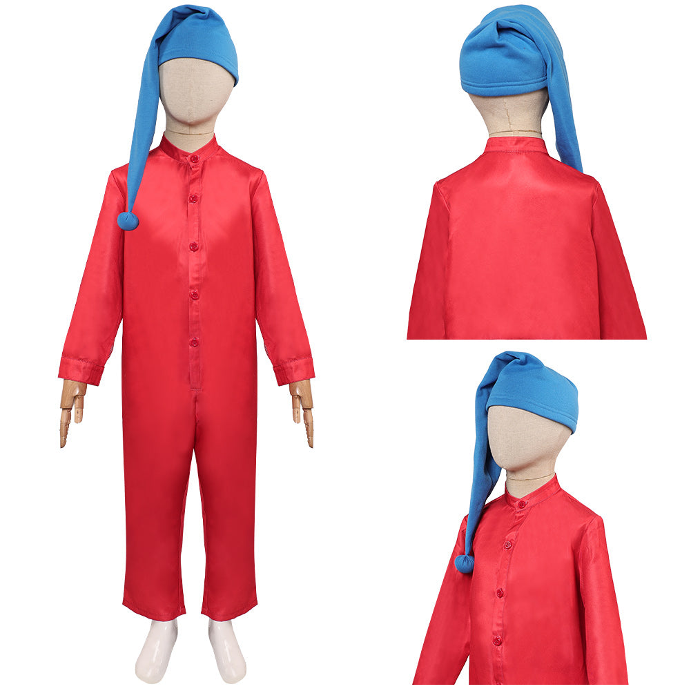 Kinder Jungen Schneewittchen Zwerge rot Jumpsuot Cosplay Outfits