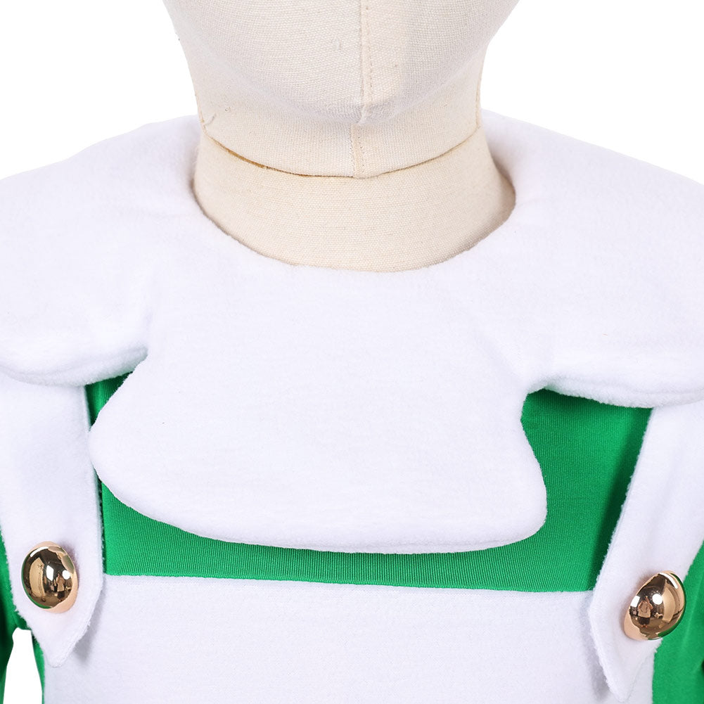 Kinder Luigi weiß Kostüm Der Super Mario Galaxy Film Luigi Cosplay Outfit