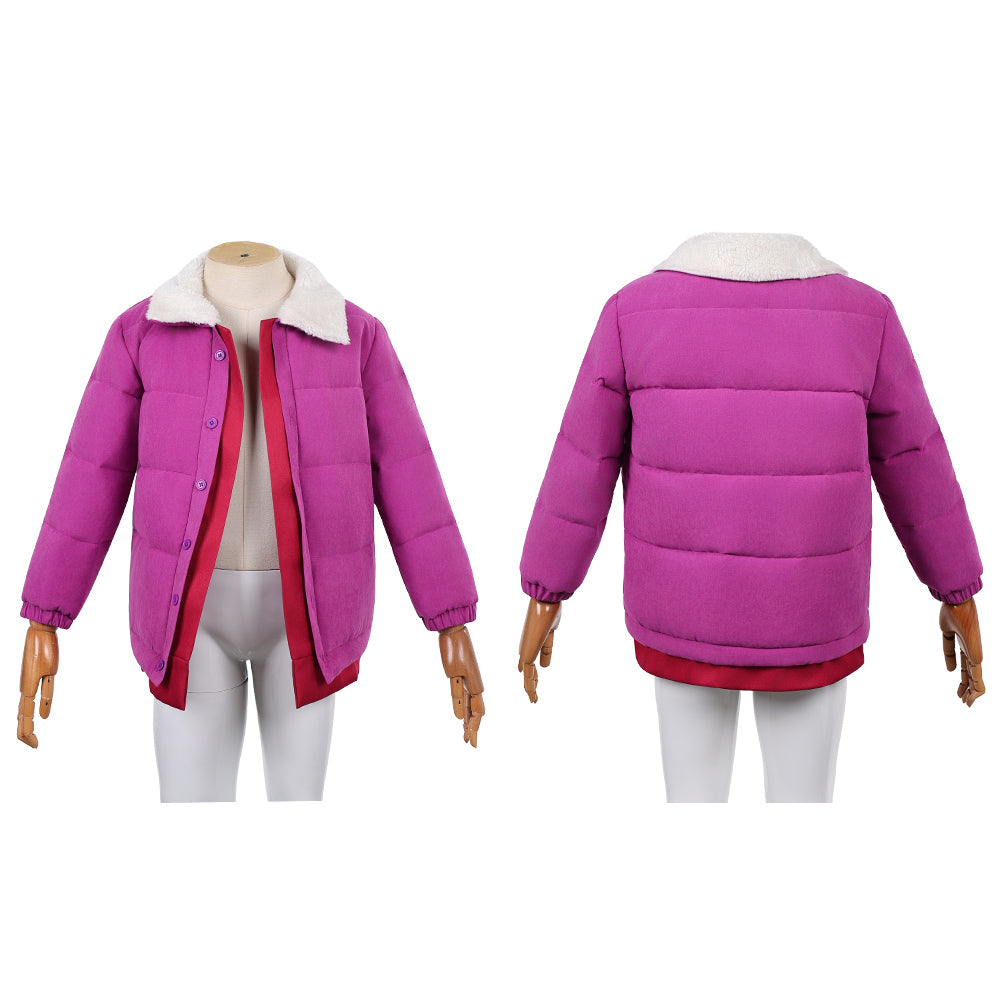 Kinder Mädchen Eleven lila Jacke Stranger Things: Tales From ‘85 lila Cosplay Outfit