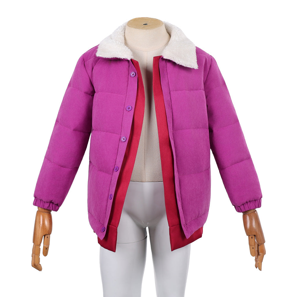 Kinder Mädchen Eleven lila Jacke Stranger Things: Tales From ‘85 lila Cosplay Outfit