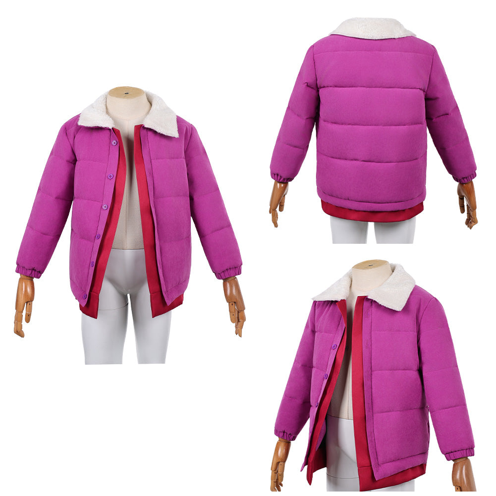 Kinder Mädchen Eleven lila Jacke Stranger Things: Tales From ‘85 lila Cosplay Outfit