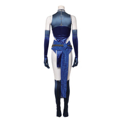 Kitana blau Jumpsuit Mortal Kombat 1 Kitana Cosplay Outfit   