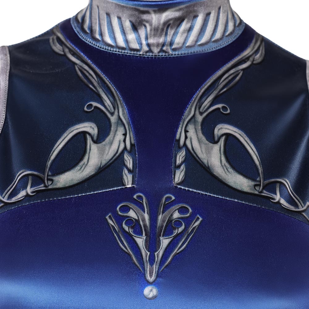 Kitana blau Jumpsuit Mortal Kombat 1 Kitana Cosplay Outfit   