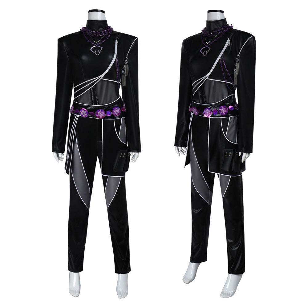 Kpop Demons Hunters Huntrix Rumi schwarz Kampfanzug Cosplay Kostüm