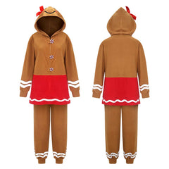  Lebkuchenmann Kostüm Set Schlafkleidung Weihnachten Cosplay Outfit