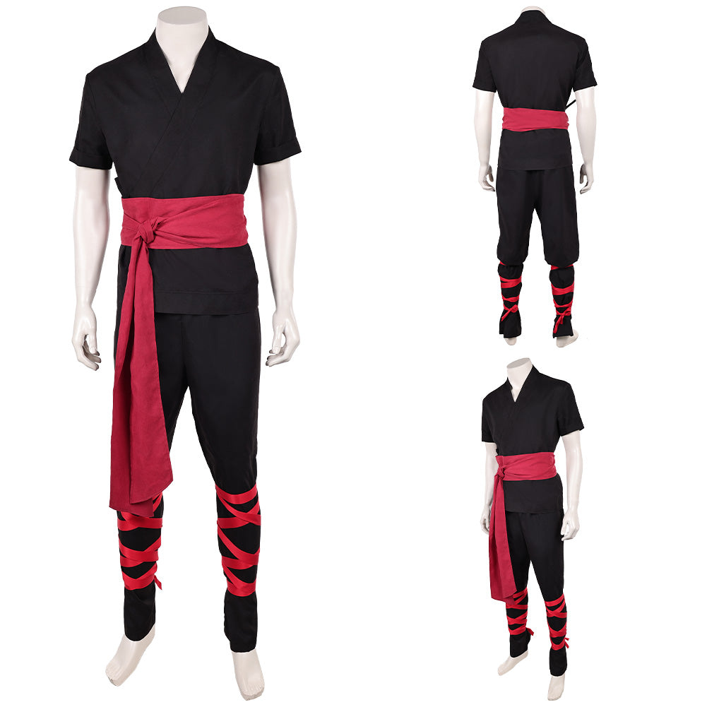 Liu Kang schwarz Kostüm Mortal Kombat 2 Liu Kang Cosplay Outfit