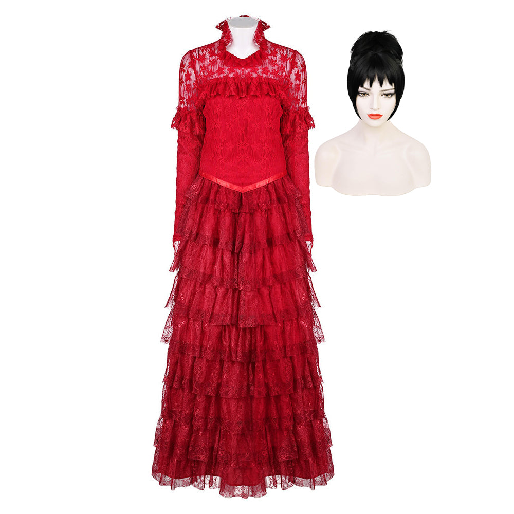 Beetlejuice Beetlejuice Lydia Deetz rot Kleid Cosplay Kostüm Outfits