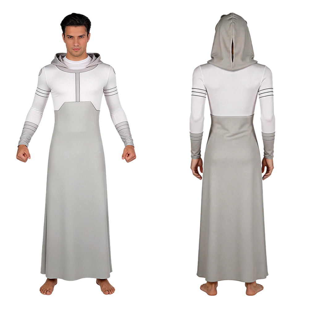Mark Grayson grau Jumpsuit mit Kapuze Invincible Cosplay Outfit 