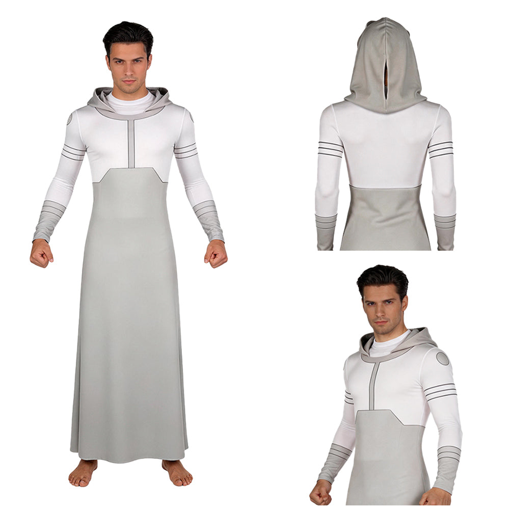 Mark Grayson grau Jumpsuit mit Kapuze Invincible Cosplay Outfit 