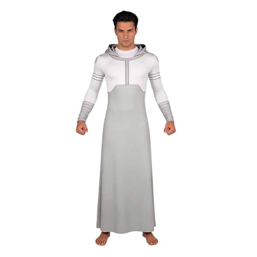 Mark Grayson grau Jumpsuit mit Kapuze Invincible Cosplay Outfit 
