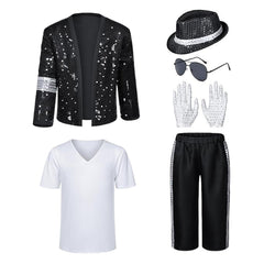 Michael Jackson Kostüm Set Disco‑Kostüm Bühnenkostüm Michael Jackson Cosplay Outfit