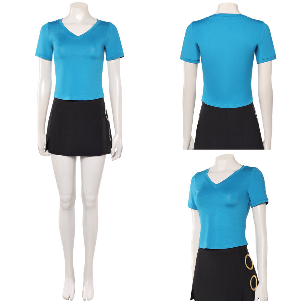 One Piece Film Red Nami blau Outfit Cosplay Kostüm	