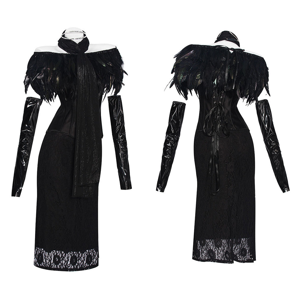 Padme Amidala schwarz Krosett Kleid Cosplay Kostüm	