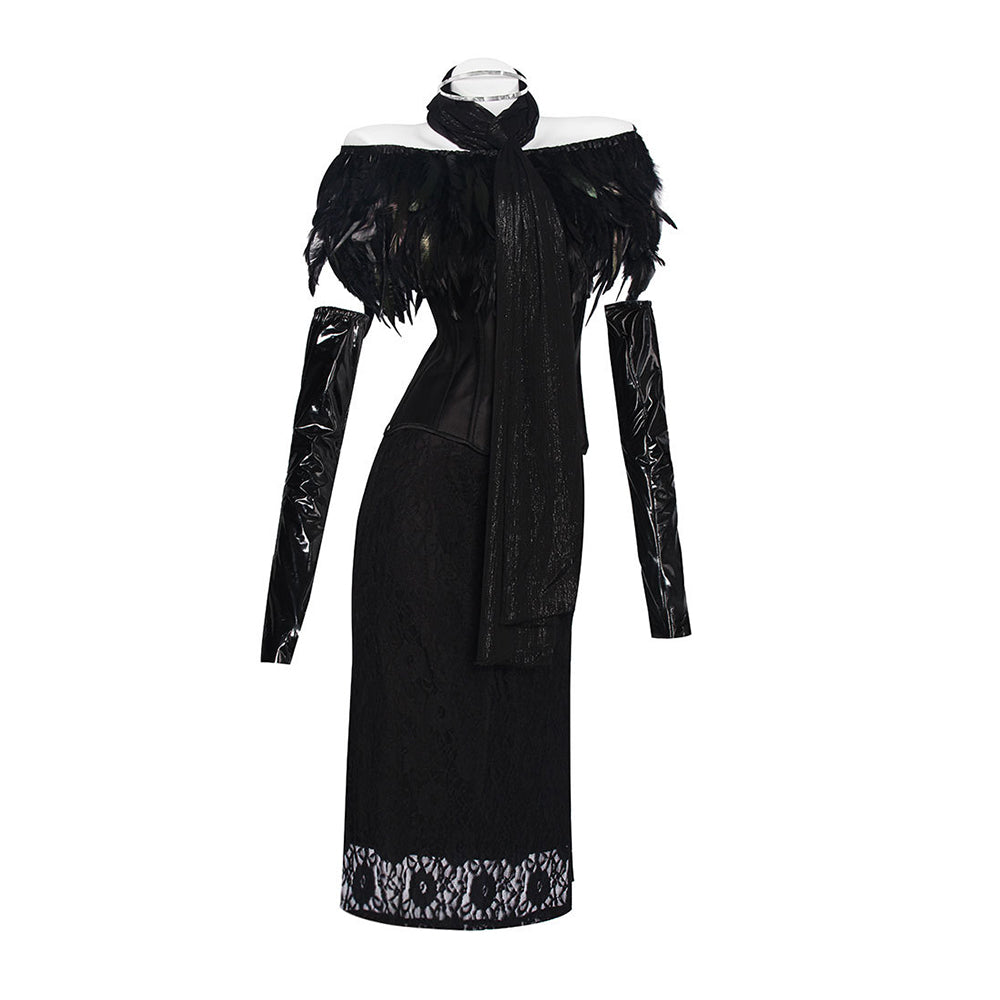 Padme Amidala schwarz Krosett Kleid Cosplay Kostüm	
