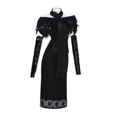 Padme Amidala schwarz Krosett Kleid Cosplay Kostüm	