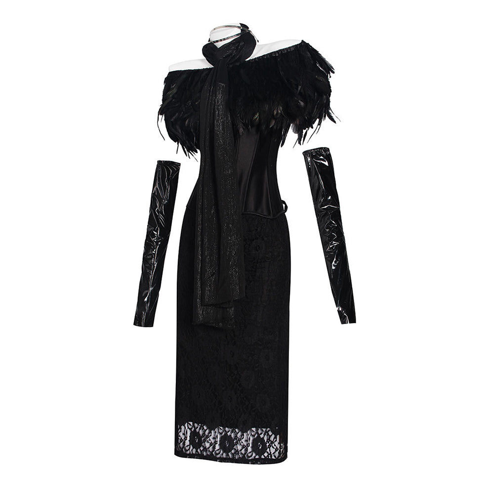 Padme Amidala schwarz Krosett Kleid Cosplay Kostüm	