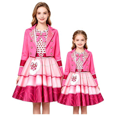 Pink Mädchen Kostüm Set Kleid Descendants: Wicked Wonderland Pink Cosplay Outfit 