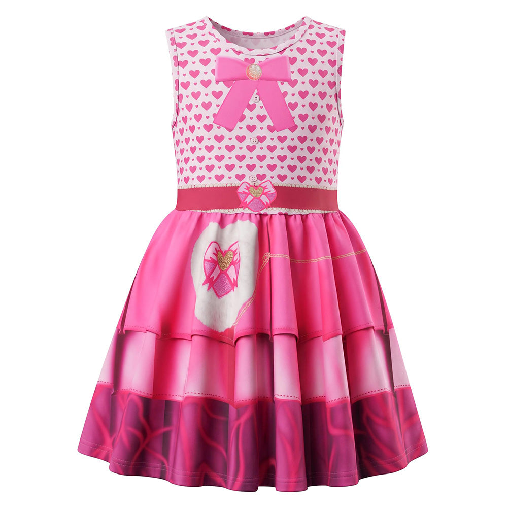 Pink Mädchen Kostüm Set Kleid Descendants: Wicked Wonderland Pink Cosplay Outfit 