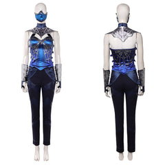 Prinzessin Kitana blau Kostüm Mortal Kombat Kitana Cosplay Outfit