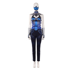 Prinzessin Kitana blau Kostüm Mortal Kombat Kitana Cosplay Outfit