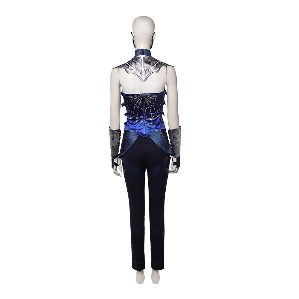 Prinzessin Kitana blau Kostüm Mortal Kombat Kitana Cosplay Outfit