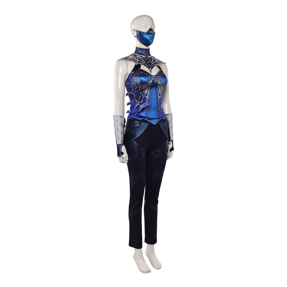 Prinzessin Kitana blau Kostüm Mortal Kombat Kitana Cosplay Outfit