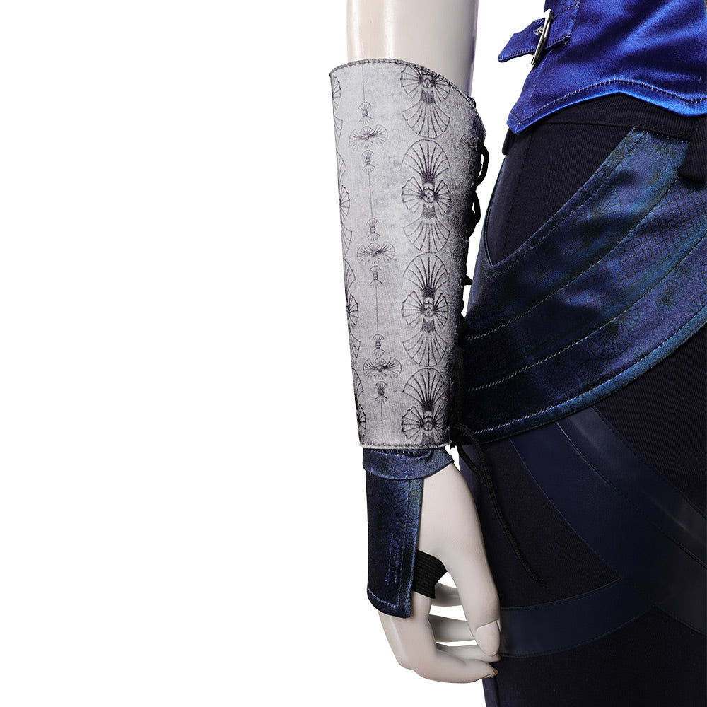 Prinzessin Kitana blau Kostüm Mortal Kombat Kitana Cosplay Outfit
