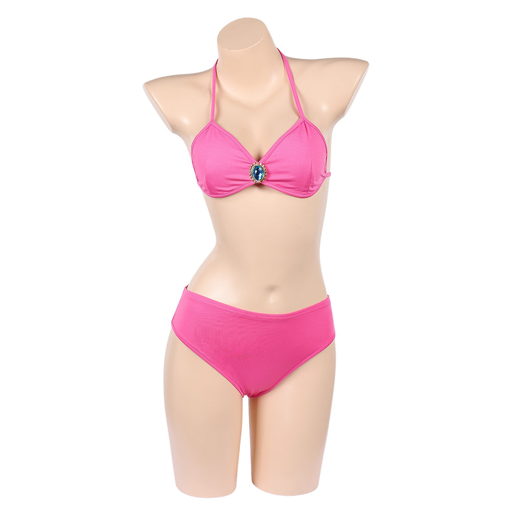 Prinzessin Peach Sommer Bademode 3tlg. Badeanzug Cosplay Outfit 