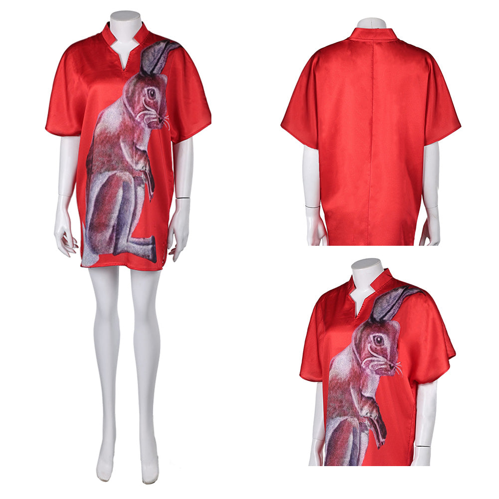 Retro Style ABBA 70er Jahr Agnetha Fältskog Sommer rot T-Shirt Cosplay Outfits