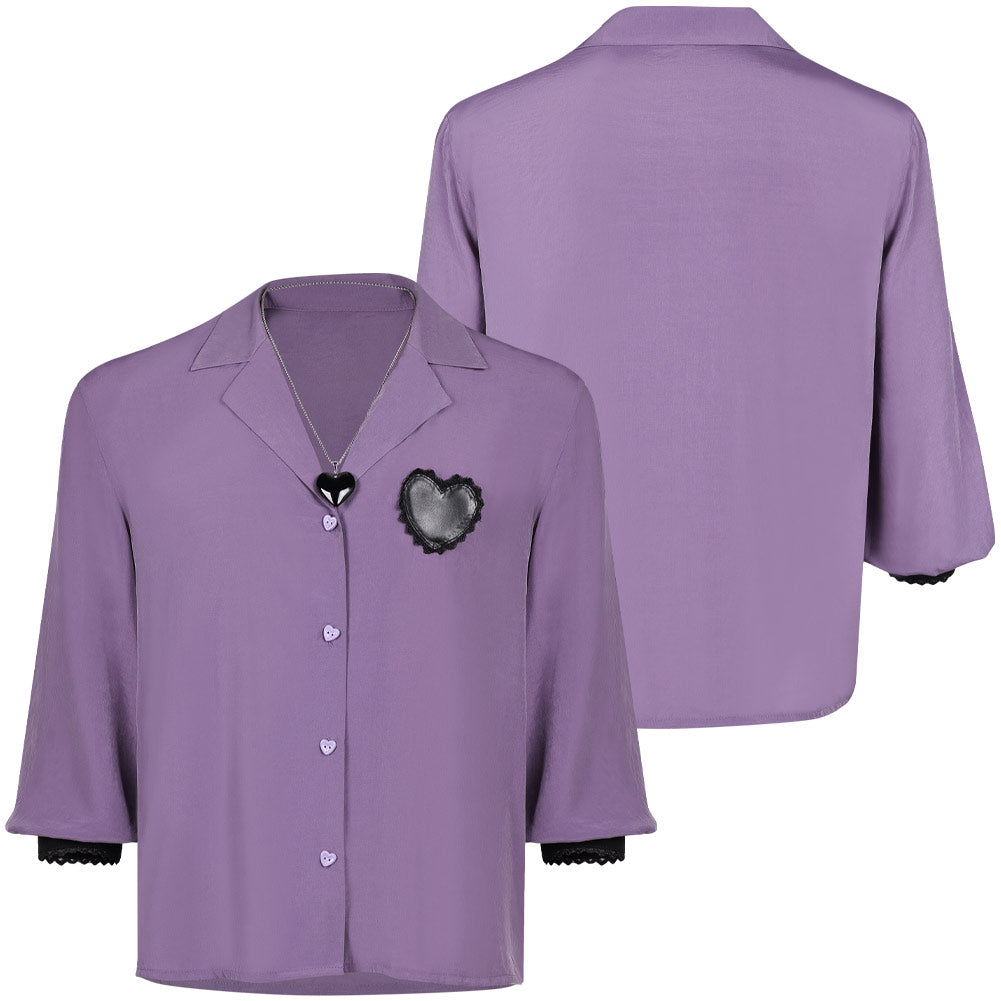 Romance Saja Lila Shirt Kpop Demon Hunters Saja Boys Romance Saja Cosplay Outfits