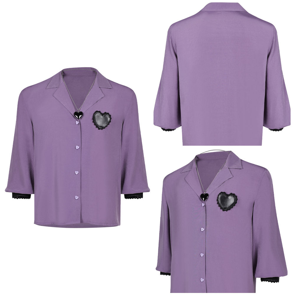 Romance Saja Lila Shirt Kpop Demon Hunters Saja Boys Romance Saja Cosplay Outfits